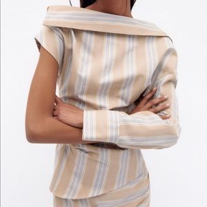 ZARA limited edition asymmetrical striped blouse